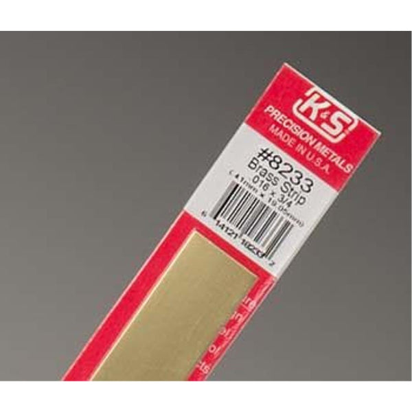 K&S Brass Strips .016 X 3/4in - (1 Strip)