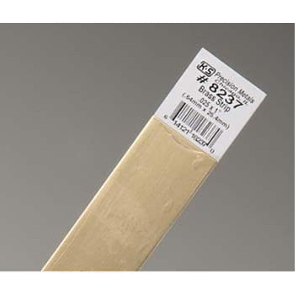 K&S Brass Strips .025in X 1in - 12in Length (1 Strip)