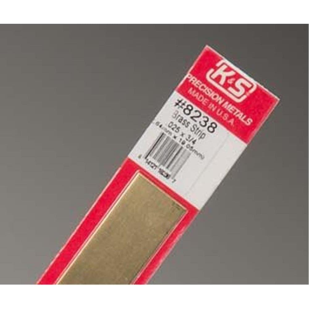 K&S Brass Strips .025 x 3/4in - (1 Strip per Card)