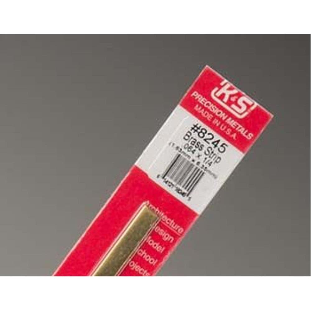 K&S Brass Strips .064 x 1/4in - (1 Strip per Card)