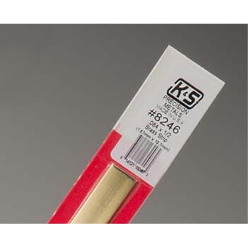 K&S Brass Strips .064 x 1/2in - (1 Strip per Card)