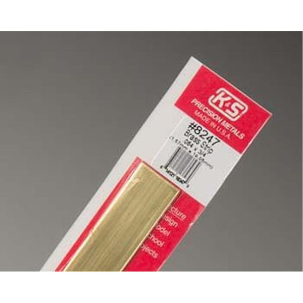 K&S Brass Strips .064 x 3/4in - (1 Strip per Card)