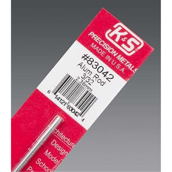 K&S Aluminium Rod 3/32in (1 Rod per Card)
