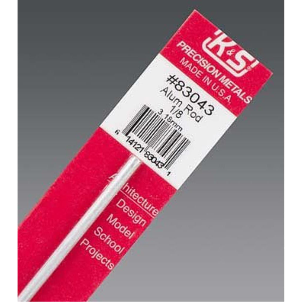 K&S Aluminium Rod 1/8in (1 Rod per Card)