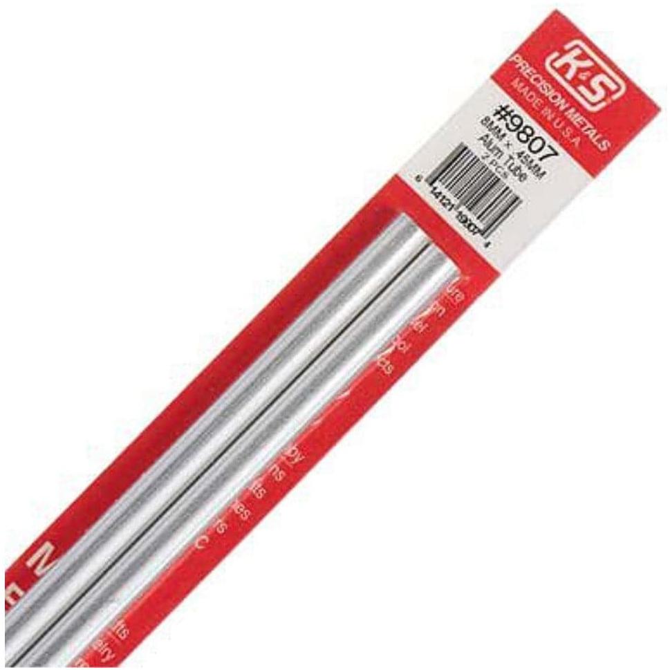 K&S Aluminium Tube 8mm OD x .45mm Wall (2 Pieces)