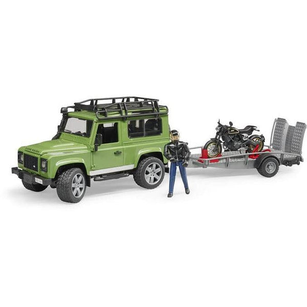 BRUDER 1/16 Land Rover Defender Station Wagon with Trailer