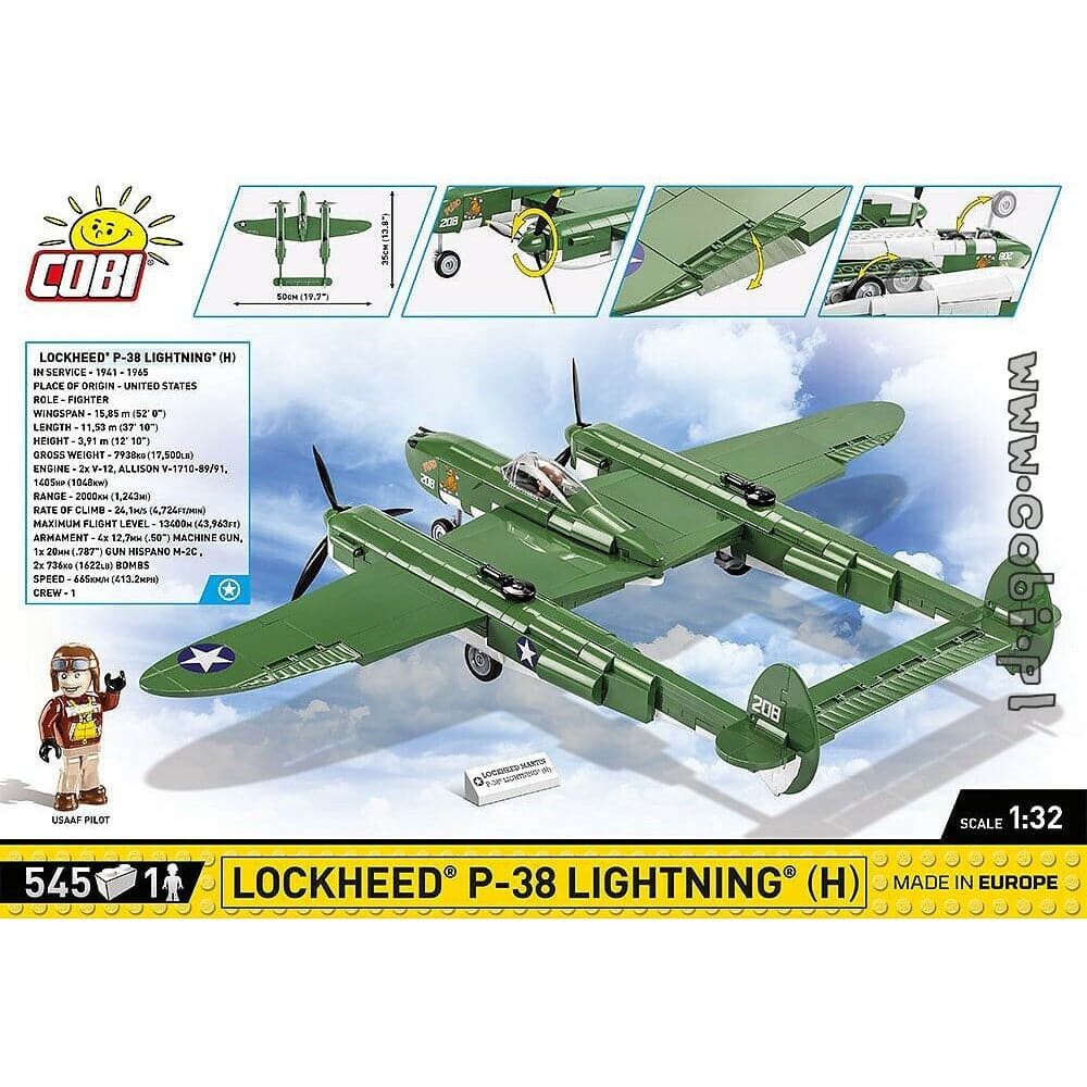 COBI WWII - Lockheed P-38 Lightning H 545 pcs