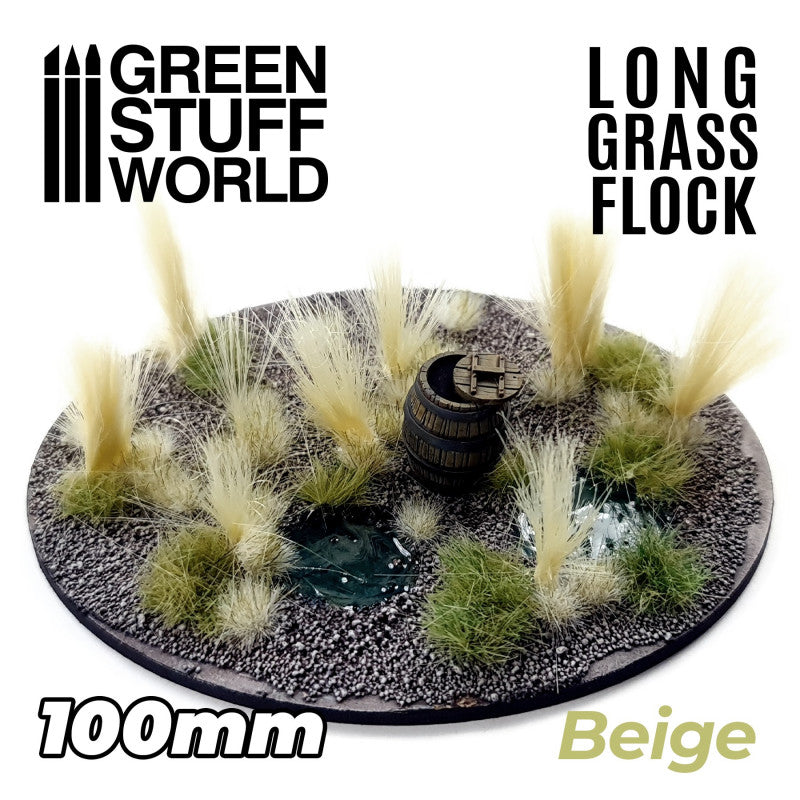 GREEN STUFF WORLD Long Grass Flock 100mm - Beige