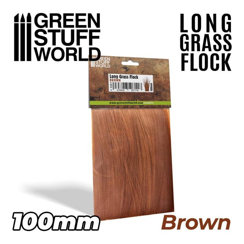 GREEN STUFF WORLD Long Grass Flock 100mm - Brown