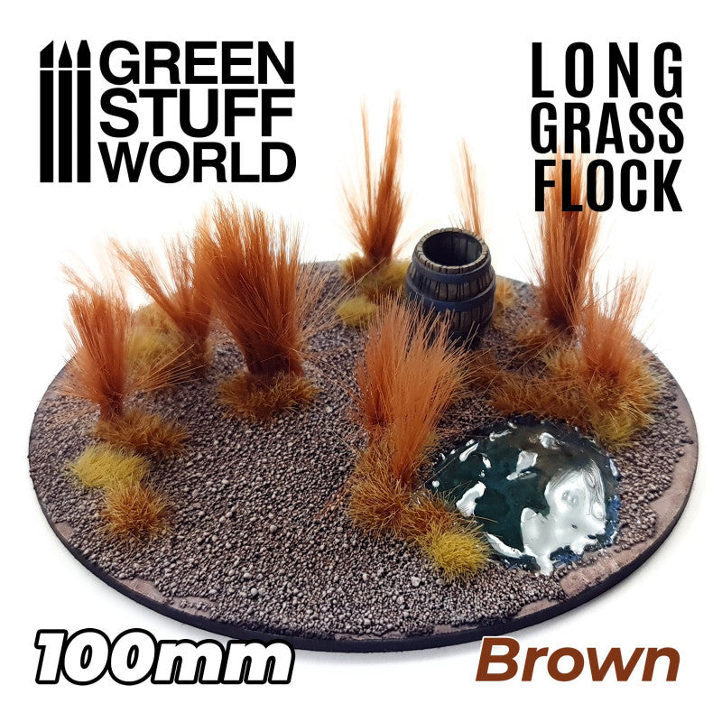 GREEN STUFF WORLD Long Grass Flock 100mm - Brown