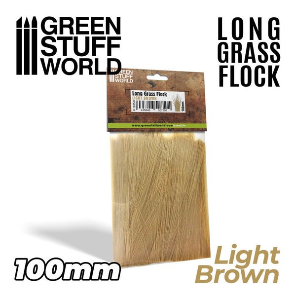 GREEN STUFF WORLD Long Grass Flock 100mm - Light Brown