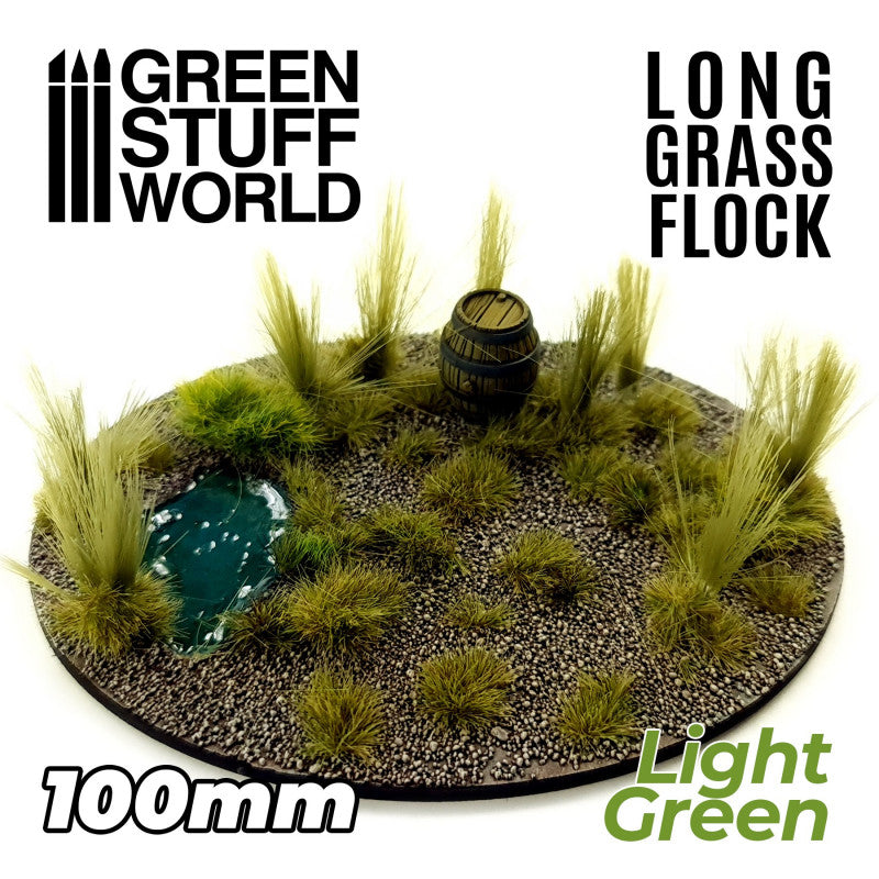 GREEN STUFF WORLD Long Grass Flock 100mm - Light Green