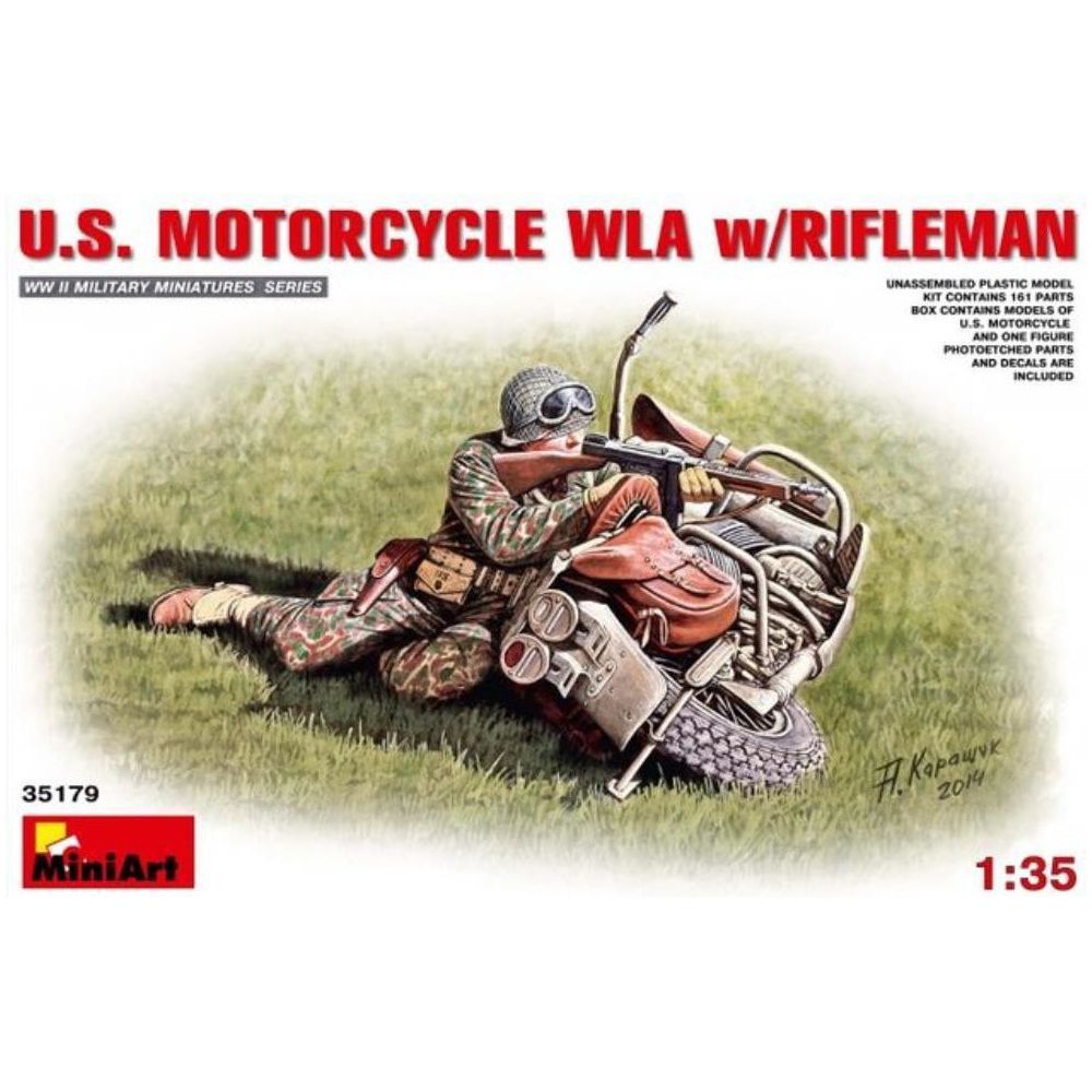 MINIART 1/35 U.S.Motorcycle WLA with Rifleman