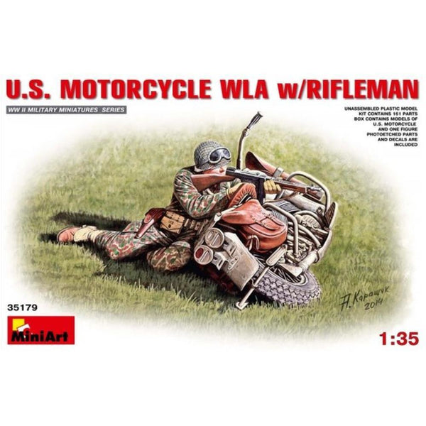 MINIART 1/35 U.S.Motorcycle WLA with Rifleman