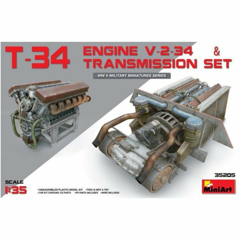 MINIART 1/35 T-34 Engine(V-2-34) & Transmission Set