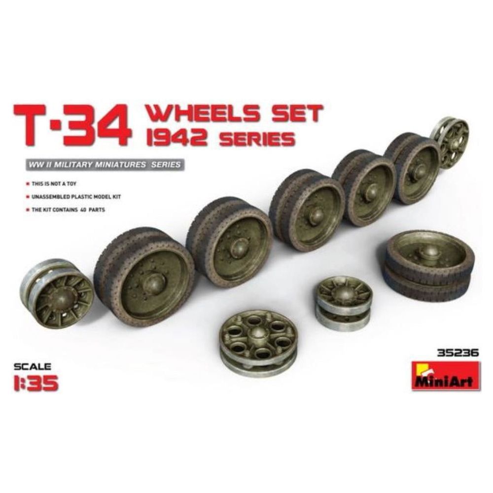 MINIART 1/35 T-34 Wheels Set. 1942 Series