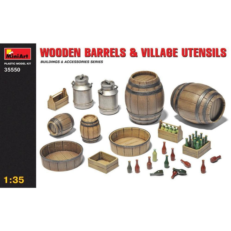 MINIART 1/35 Wooden Barrels & Village Utensils