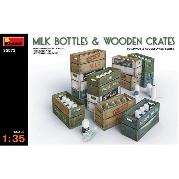 MINIART 1/35 Milk Bottles & Wooden Crates
