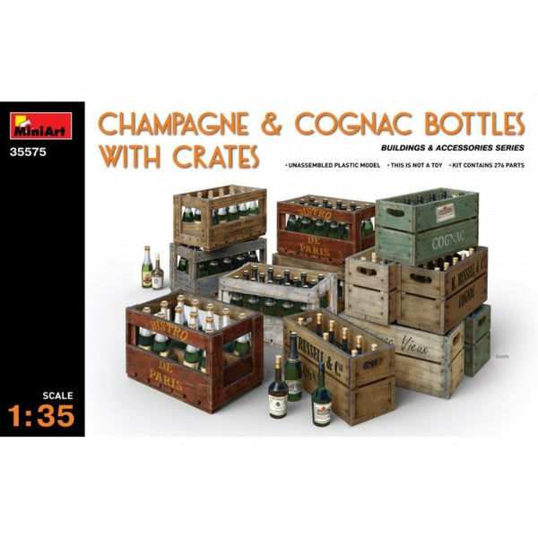 MINIART 1/35 Champagne & Cognac Bottles with Crates