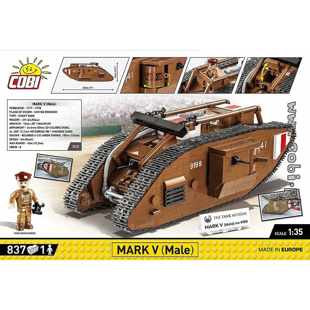 COBI Great War - Mark V Male 837 pcs