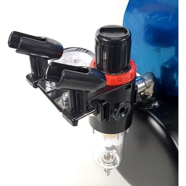 HSENG Twin Airbrush Holder - Regulator Mounted