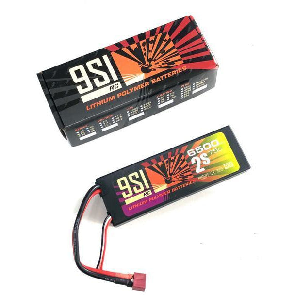 NINESTEPS 6500mAh 7.4V 75C 2 Cell LiPo Battery Hard Case (Deans Plug)