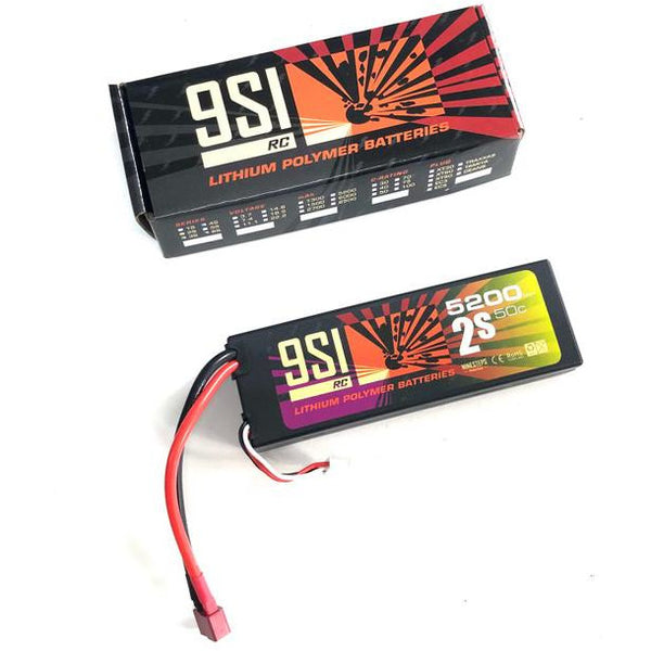 NINESTEPS 5200mAh 7.4V 50C 2 Cell LiPo Battery Hard Case (Deans Plug)