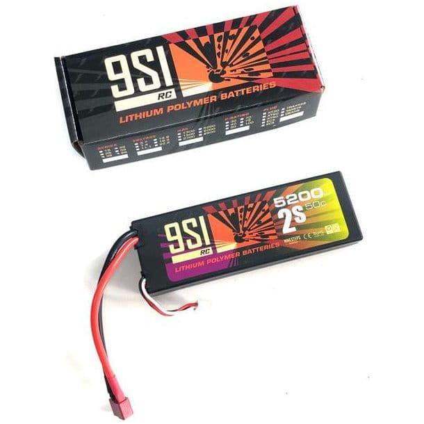 NINESTEPS 5200mAh 7.4V 50C 2 Cell LiPo Battery Hard Case (Deans Plug)