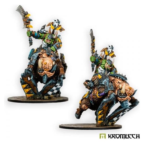 KROMLECH Orc Wild Tribez Warchief on Cyboar (1)