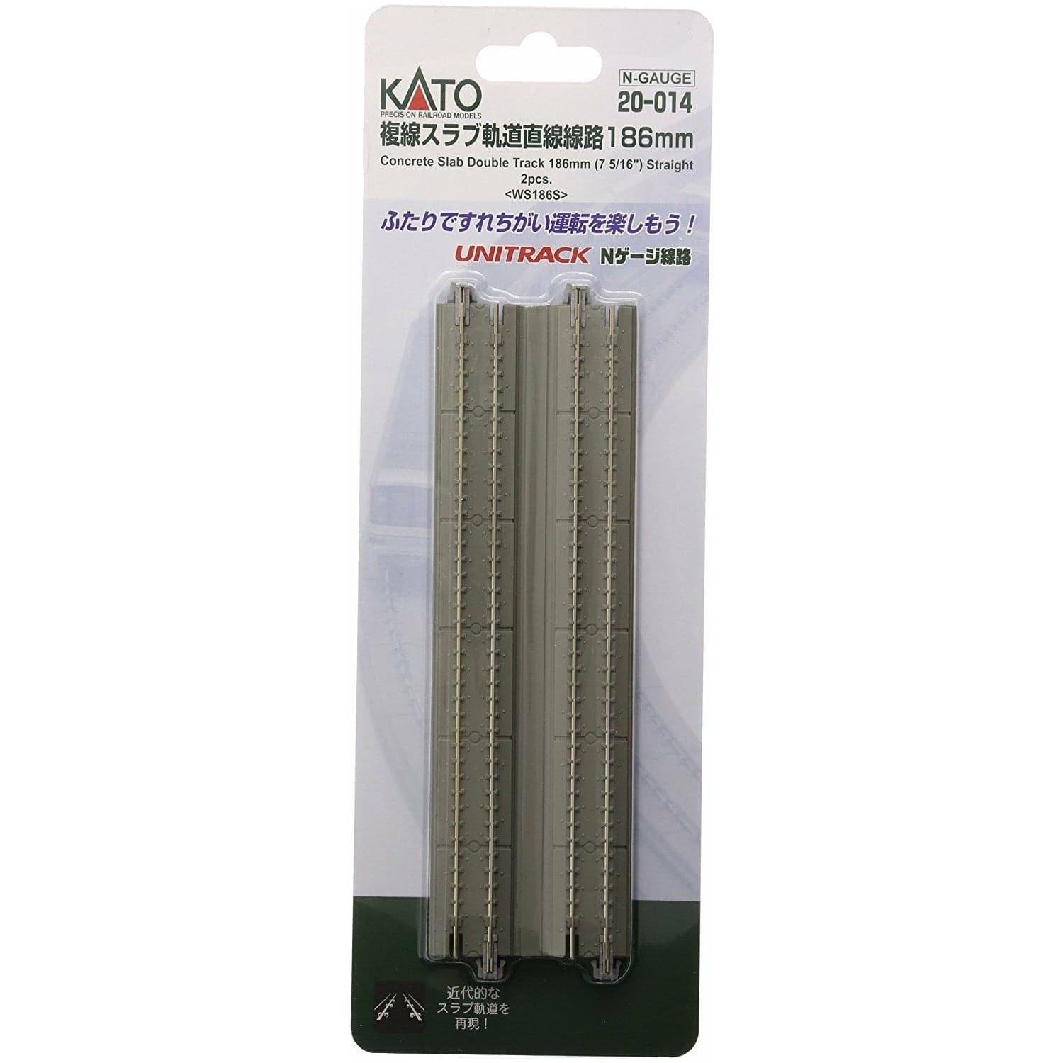 KATO N Concrete Slab Double Track Straight 186mm (2 Pack)