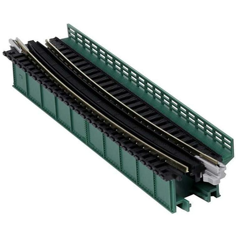 KATO N Unitrack Deck Girder Curved Bridge 448mm 15Deg Green