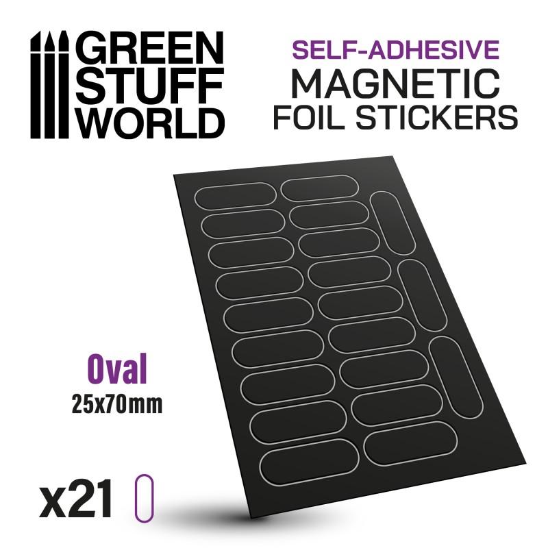 GREEN STUFF WORLD Oval Magnetic Sheet Self-Adhesive - 25x70