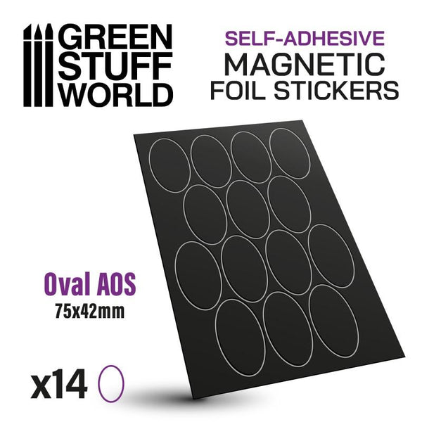 GREEN STUFF WORLD Oval Magnetic Sheet Self-Adhesive - 75x42