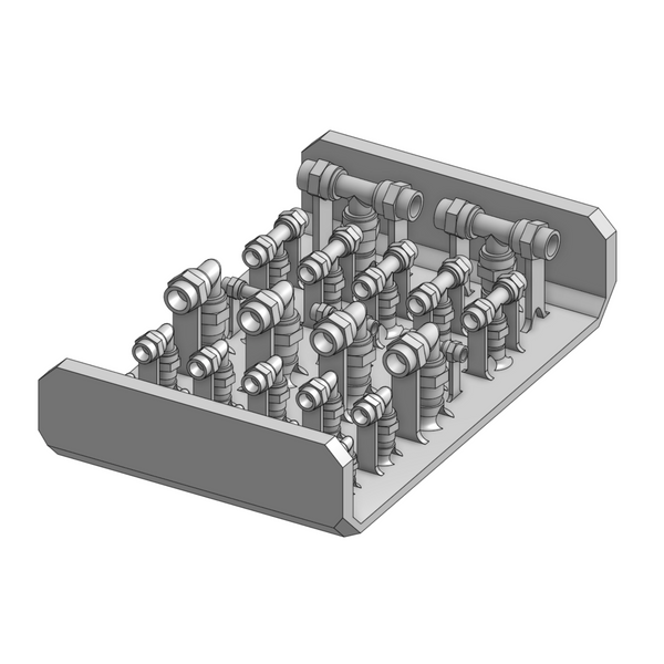 HWS Mini Pack L-Bend Hydraulic Fittings (Non-Scale)