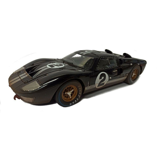 SHELBY 1/18 #2 Dirty 1966 Ford GT MkII Black/Silver