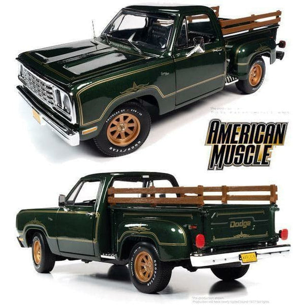 AUTO WORLD American Muscle 1/18 1977 Dodge Pickup Stepside Warlock