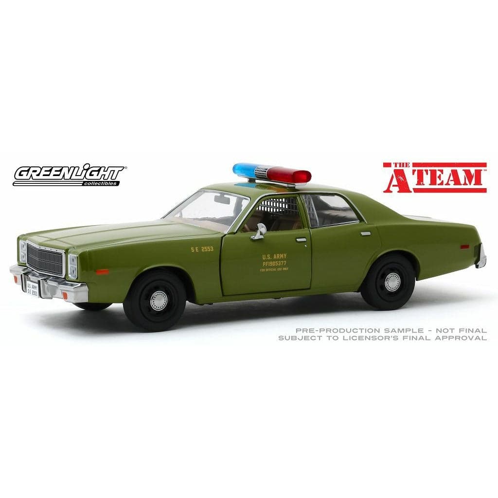 GREENLIGHT 1/24 A-Team 1977 Plymouth Fury US Army Police