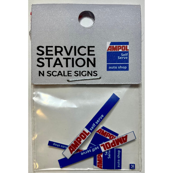 THE TRAIN GIRL Aussie Advertising "Service Station" 6pk - N Scale