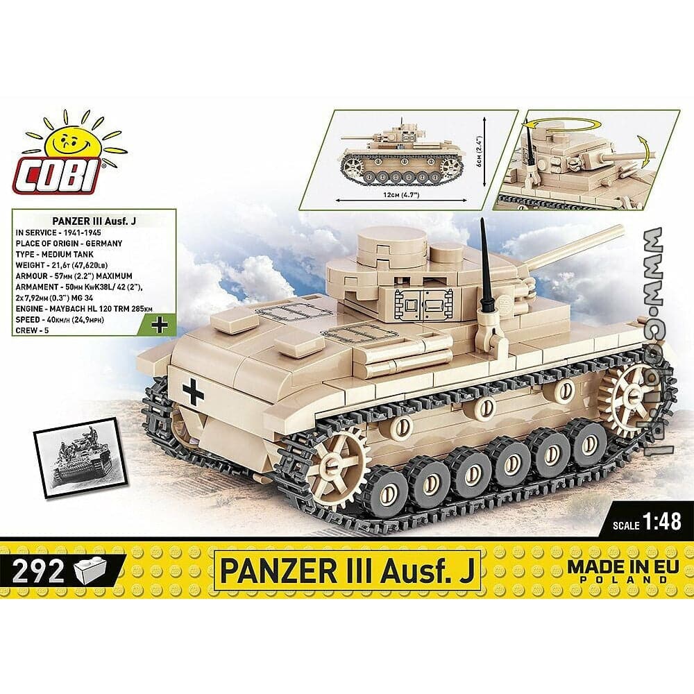 COBI WWII - Panzer III Ausf.J 292 pcs