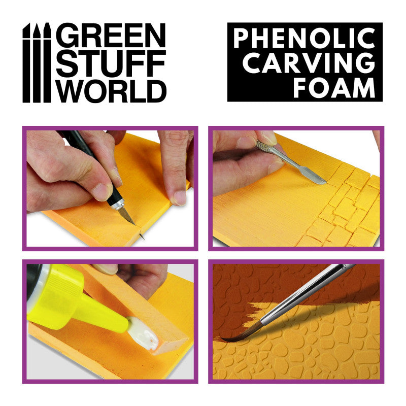 GREEN STUFF WORLD Phenolic Carving Foam 10mm - A4 size