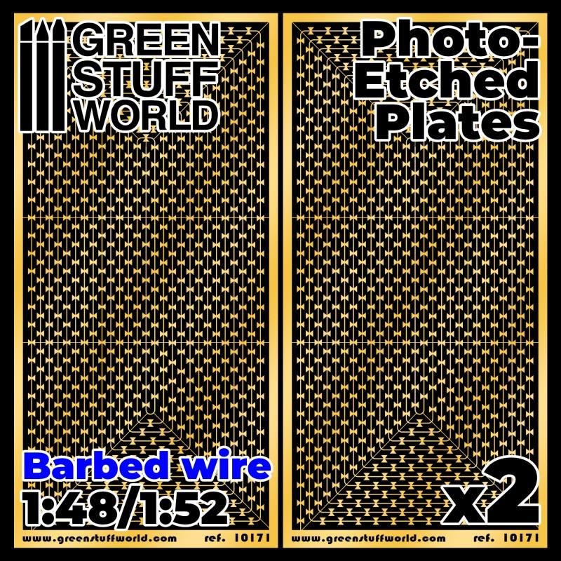 GREEN STUFF WORLD Photo-Etched Plates - Barbed Wire