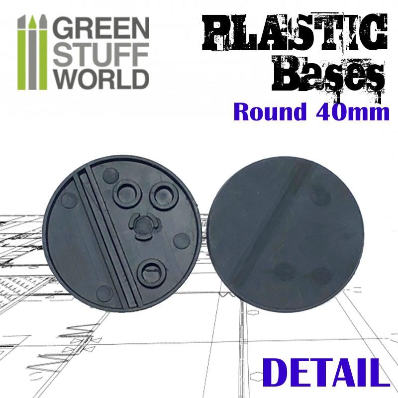 GREEN STUFF WORLD Plastic Bases - Round 40 mm Black