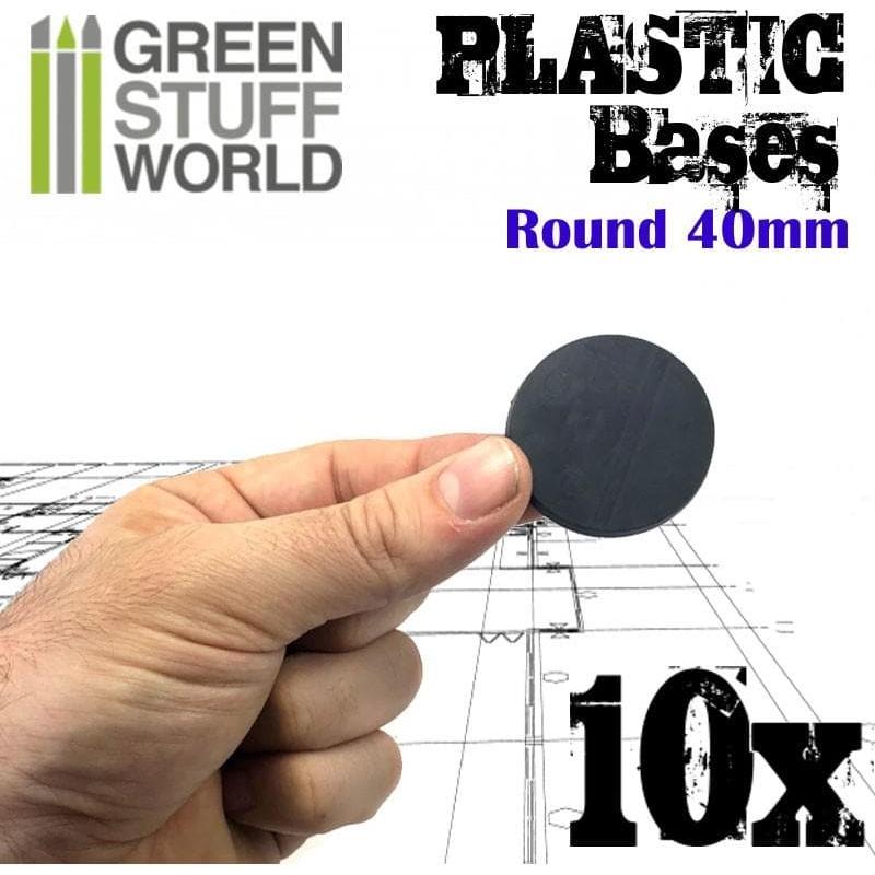 GREEN STUFF WORLD Plastic Bases - Round 40 mm Black