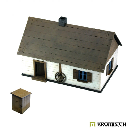 TABLETOP SCENICS Poland 1939 Wooden Cottage with Privy