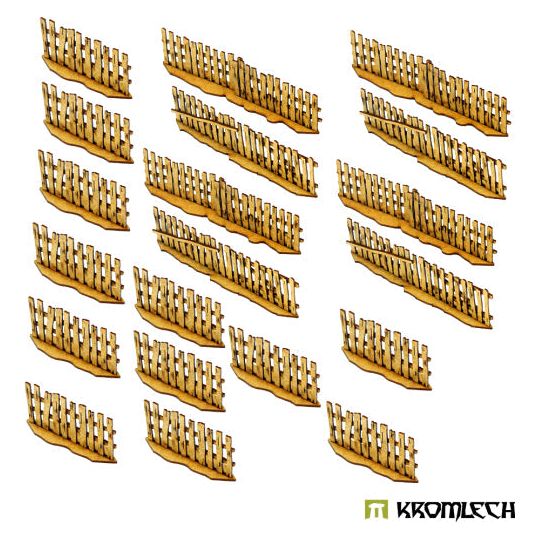 TABLETOP SCENICS Poland 1939 Wooden Fence - Straight Sections