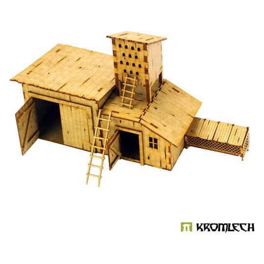 TABLETOP SCENICS Poland 1939 Wooden Shed with Rabbit Cage and Pigeon House