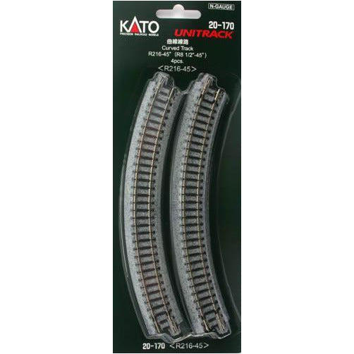 KATO N Unitrack Curved Track R216/45Deg (4 Pack)