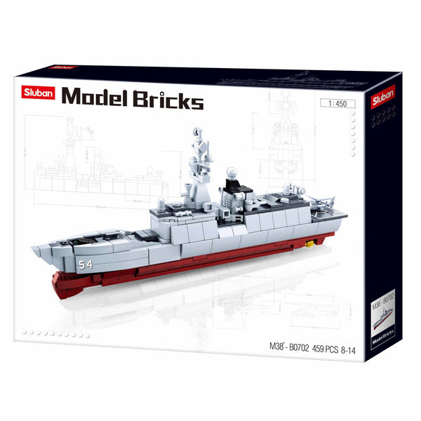 SLUBAN Model Bricks Frigate 054A 1/450 Scale 457pcs