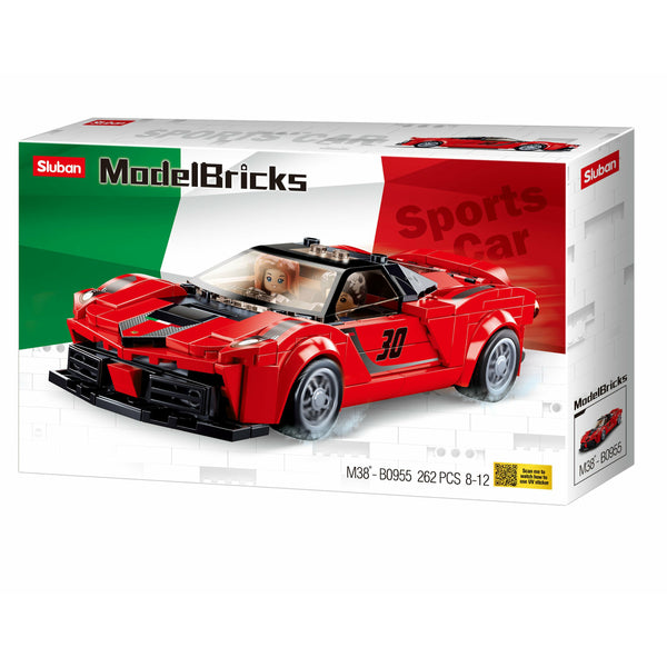 SLUBAN Model Bricks Red Race Car 262pcs