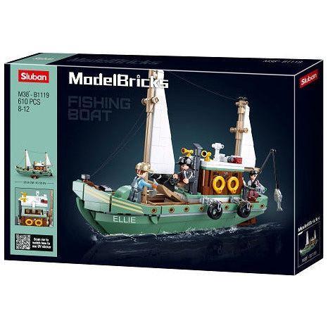 SLUBAN Model Bricks Fishing Boat 610pcs